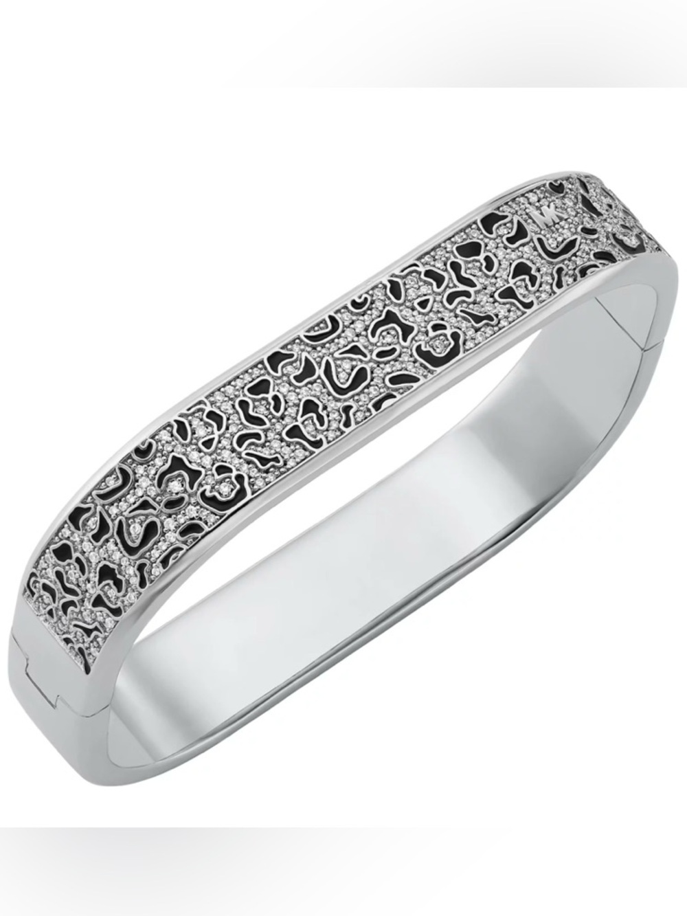 Michael Kors Silver-Tone Cheetah Pattern Bangle MKJ8282CZ040